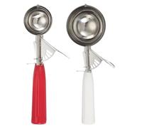 sourcing map 2 Pcs Cookie Scoops, Ice Cream Scoop with Trigger for Baking Cookie Dough Rice Pudding Kitchen Gadget, Red, White