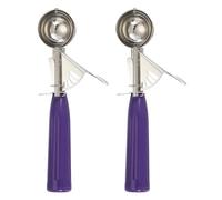 sourcing map 2 Pcs Cookie Scoops, Ice Cream Scoop with Trigger for Baking Cookie Dough Rice Pudding Kitchen Gadget, Purple