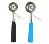 sourcing map 2 Pcs Cookie Scoops, Ice Cream Scoop with Trigger for Baking Cookie Dough Rice Pudding Kitchen Gadget, Black, Blue