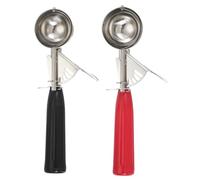 sourcing map 2 Pcs Cookie Scoops, Ice Cream Scoop with Trigger for Baking Cookie Dough Rice Pudding Kitchen Gadget, Black, Red