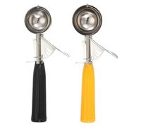 sourcing map 2 Pcs Cookie Scoops, Ice Cream Scoop with Trigger for Baking Cookie Dough Rice Pudding Kitchen Gadget, Black, Yellow
