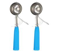 sourcing map 2 Pcs Cookie Scoops, Ice Cream Scoop with Trigger for Baking Cookie Dough Rice Pudding Kitchen Gadget, Blue