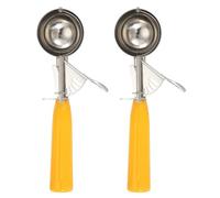 sourcing map 2 Pcs Cookie Scoops, Ice Cream Scoop with Trigger for Baking Cookie Dough Rice Pudding Kitchen Gadget, Yellow