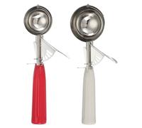 sourcing map 2 Pcs Cookie Scoops, Ice Cream Scoop with Trigger for Baking Cookie Dough Rice Pudding Kitchen Gadget, Red, Beige