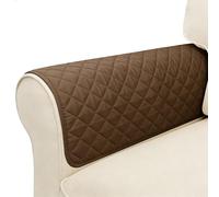 sourcing map 2 Pcs Couch Arm Covers, 28" x 24" Waterproof Armrest Cover for Sofa, Non-Slip Chair Arm Covers Protector, Headrest Cover, Dark Brown
