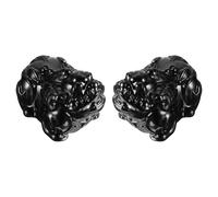 sourcing map 2 Pcs Crystal Decorative Ornaments, 1.2" H Chinese Feng Shui Crystal Figurine Mini Pi Xiu Collectible Decor for Table Home Hanging Decorations, Black