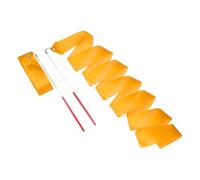 sourcing map 2 Pcs Dance Ribbons, 78.7" Rhythmic Gymnastics Ribbon Streamers Dancer Wand Twirling Dancing Ribbons for Artistic Dancing Gymnastics Training, Bright Yellow
