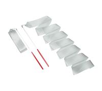 sourcing map 2 Pcs Dance Ribbons, 78.7" Rhythmic Gymnastics Ribbon Streamers Dancer Wand Twirling Dancing Ribbons for Artistic Dancing Gymnastics Training, Silver