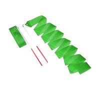 sourcing map 2 Pcs Dance Ribbons, 78.7" Rhythmic Gymnastics Ribbon Streamers Dancer Wand Twirling Dancing Ribbons for Artistic Dancing Gymnastics Training, Grass Green