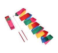 sourcing map 2 Pcs Dance Ribbons, 78.7" Rhythmic Gymnastics Ribbon Streamers Dancer Wand Twirling Dancing Ribbons for Artistic Dancing Gymnastics Training, Flame