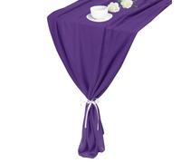 sourcing map 2 Pcs Dark Purple Chiffon Table Runner 10FT 27.5" x 118" Light and Elegant Romantic Sheer Table Decoration for Wedding Party Decoration