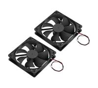 sourcing map 2 Pcs DC12V Brushless Cooling Fan DC12V 0.45A 120x120x25mm 2Pin 2Wire High Speed Quiet for 3D Printer Computer Case Video Equipment DIY Ventilation Project 3000-4600RPM