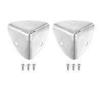 sourcing map 2 Pcs Decorative Box Corner Cover, 40mm Metal Edge Guard, Furniture Corner Edges Protector with Screws, Silver
