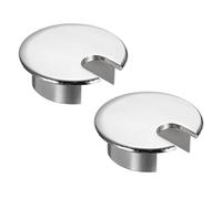 sourcing map 2 Pcs Desk Grommet 1.4 Inch, Zinc Alloy Round Desk Hole Cover Wire Cable Cord Organizer for Home Office Computer Table Cables, 35mm, Silver