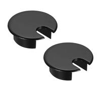 sourcing map 2 Pcs Desk Grommet 1.4 Inch, Zinc Alloy Round Desk Hole Cover Wire Cable Cord Organizer for Home Office Computer Table Cables, 35mm, Black