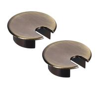 sourcing map 2 Pcs Desk Grommet 1.4 Inch, Zinc Alloy Round Desk Hole Cover Wire Cable Cord Organizer for Home Office Computer Table Cables, 35mm, Bronze