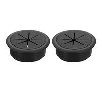 sourcing map 2 Pcs Desk Grommet, 1.97 inch 50mm Desk Cable Hole Cover Wire Hole Insert for Home Office Table Cabinet Cord Organizer, Black