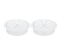 sourcing map 2 Pcs Desk Grommet, 3.15 inch 80mm Desk Cable Hole Cover Wire Hole Insert for Home Office Table Cabinet Cord Organizer, White