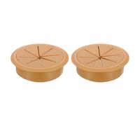 sourcing map 2 Pcs Desk Grommet, 3.15 inch 80mm Desk Cable Hole Cover Wire Hole Insert for Home Office Table Cabinet Cord Organizer, Brown