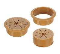 sourcing map 2 Pcs Desk Grommet, Fit 60mm/2.36" Plastic Cable Hole Cover Bulk Top Hat Grommet Desk Hole Cover for Cables Home Office, Brown