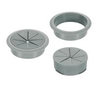 sourcing map 2 Pcs Desk Grommet, Fit 80mm/3.15" Plastic Cable Hole Cover Bulk Top Hat Grommet Desk Hole Cover for Cables Home Office, Dark Gray