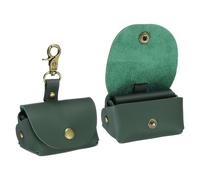 sourcing map 2 Pcs Dog Ring Bearer Box, Leather Wedding Dog Ring Pillow Box for Neckline, Couple Ring Storage Holder Pouch Gift for Proposal Engagement, Dark Green