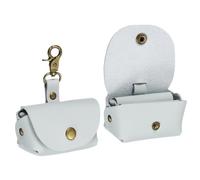 sourcing map 2 Pcs Dog Ring Bearer Box, Leather Wedding Dog Ring Pillow Box for Neckline, Couple Ring Storage Holder Pouch Gift for Proposal Engagement, Light Blue
