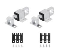 sourcing map 2 Pcs Door Bolt Latch, Aluminum Alloy Automatic Spring Bounce Lock Security Pull Ring Spring Bounce Door Bolt for Gate Window Bedroom Shed, Silver