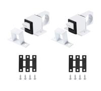 sourcing map 2 Pcs Door Bolt Latch, Aluminum Alloy Automatic Spring Bounce Lock Security Pull Ring Spring Bounce Door Bolt for Gate Window Bedroom Shed, White