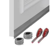 sourcing map 2 Pcs Door Bottom Sweep, 39 x 1 Inch Adhesive Under Door Draft Strip Silicone with Brush for Cold Insulation Exterior Interior Door Blocker Noise, Gray