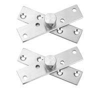sourcing map 2 Pcs Door Pivot Hinge 360 Degree Rotating Concealing Hinge Stainless Steel Hidden Bookcase Hinges