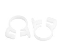 sourcing map 2 Pcs Double Snap Grip Hose Clamps, Plastic 11.4-12.4 Mm/0.45-0.49 Inches Inner Dia Adjustable Several Ratcheting Tubing Clamp for Home, White