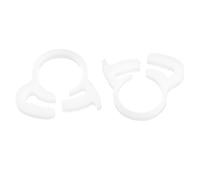 sourcing map 2 Pcs Double Snap Grip Hose Clamps, Plastic 12.3-13.3 Mm/0.48-0.52 Inches Inner Dia Adjustable Several Ratcheting Tubing Clamp for Home, White