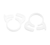 sourcing map 2 Pcs Double Snap Grip Hose Clamps, Plastic 16.9-19 Mm/0.67-0.75 Inches Inner Dia Adjustable Several Ratcheting Tubing Clamp for Home, White
