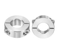 sourcing map 2 Pcs Double Split Shaft Collar 22mm Bore, Two Piece Clamping Collar 42mm OD 15mm Thickness, 304 Stainless Steel Set Screw Split Collar
