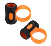 sourcing map 2 Pcs Drum Stick Control Clips, Silicone Control Clip Finger Ring Drum Sticks Drumming Accessories for Drummer Beginners Practice Fits 5A Drumsticks, Orange-Black