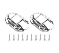 sourcing map 2 Pcs Duck-Billed Hasp Lock, 55 x 35mm Decorative Retro Box Toggle Latch Metal Buckle Hasp Clasp with Screws for Jewelry Box Suitcase Toolbox Wooden Case, Silver