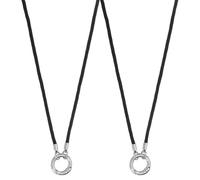 sourcing map 2 Pcs Eyeglass Holder Necklace Ring, Anti-Lost Sunglasses Neck Strap Eyeglasses Chain Holder Soft Portable Eye Glasses Lanyard with Alloy Ring for Women and Men, Black