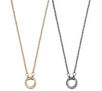 sourcing map 2 Pcs Eyeglass Holder Necklace Ring, Anti-Lost Sunglasses Neck Strap Eyeglasses Chain Holder Soft Portable Eye Glasses Lanyard with Alloy Ring for Women and Men, Gold, Black