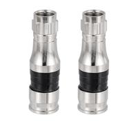 sourcing map 2 Pcs F Type Coaxial Cable Compression Connectors, 75 Ohm Copper RG11 Coaxial Male Connector with Water Tight O Ring for Cable TV Antennas Routers Modems Satellite TV, Black