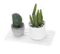 sourcing map 2 Pcs Fast Drying Diatomite Tray, Soap Dish Holders, Water Absorbent Diatomite Coasters, Water Absorbing Stone Sink Organizer for Bathroom Counter, Kitchen, White