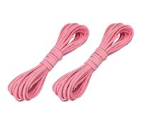 sourcing map 2 Pcs Faux Suede Leather Cord, 2.6mm x 5.5 Yards Flat Thin String Leather Crafting Rope Thread for Jewelry Making Necklace Bracelet DIY Handmade Crafts, Dark Pink