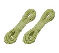 sourcing map 2 Pcs Faux Suede Leather Cord, 2.6mm x 5.5 Yards Flat Thin String Leather Crafting Rope Thread for Jewelry Making Necklace Bracelet DIY Handmade Crafts, Mustard Green
