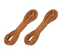 sourcing map 2 Pcs Faux Suede Leather Cord, 2.6mm x 5.5 Yards Flat Thin String Leather Crafting Rope Thread for Jewelry Making Necklace Bracelet DIY Handmade Crafts, Khaki