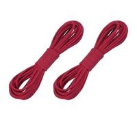 sourcing map 2 Pcs Faux Suede Leather Cord, 2.6mm x 5.5 Yards Flat Thin String Leather Crafting Rope Thread for Jewelry Making Necklace Bracelet DIY Handmade Crafts, Red