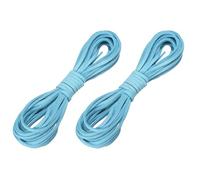 sourcing map 2 Pcs Faux Suede Leather Cord, 2.6mm x 5.5 Yards Flat Thin String Leather Crafting Rope Thread for Jewelry Making Necklace Bracelet DIY Handmade Crafts, Bright Blue