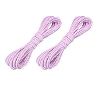 sourcing map 2 Pcs Faux Suede Leather Cord, 2.6mm x 5.5 Yards Flat Thin String Leather Crafting Rope Thread for Jewelry Making Necklace Bracelet DIY Handmade Crafts, Light Purple