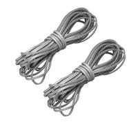 sourcing map 2 Pcs Faux Suede Leather Cord, 5.5 Yards 2.6mm Flat Thin Leather Laces Strips, Craft Braiding String for Bracelet Jewelry Making Handbag Shoelace DIY Crafts, Silver