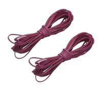 sourcing map 2 Pcs Faux Suede Leather Cord, 5.5 Yards 2.6mm Flat Thin Leather Laces Strips, Craft Braiding String for Bracelet Jewelry Making Handbag Shoelace DIY Crafts, Dark Rose
