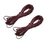 sourcing map 2 Pcs Faux Suede Leather Cord, 5.5 Yards 2.6mm Flat Thin Leather Laces Strips, Craft Braiding String for Bracelet Jewelry Making Handbag Shoelace DIY Crafts, Wine Red